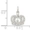 Sterling Silver Crown Charm Jewelry Royalty Pendant 12mm x 12mm